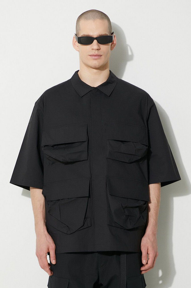 Y-3 koszula Short Sleeve Pocket Shirt męska kolor czarny relaxed z kołnierzykiem klasycznym IV5657