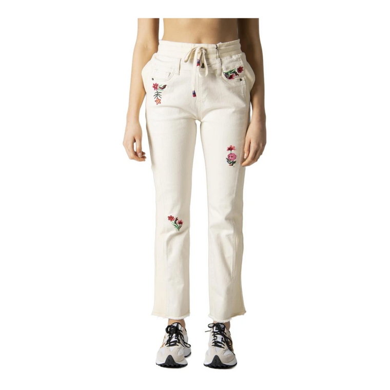 Beżowe Damskie Jeansy Slim-Fit Desigual