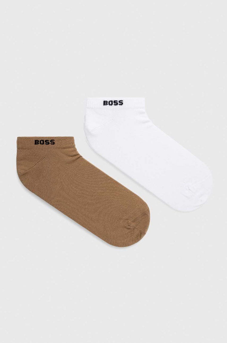 BOSS skarpetki 2-pack męskie kolor beżowy