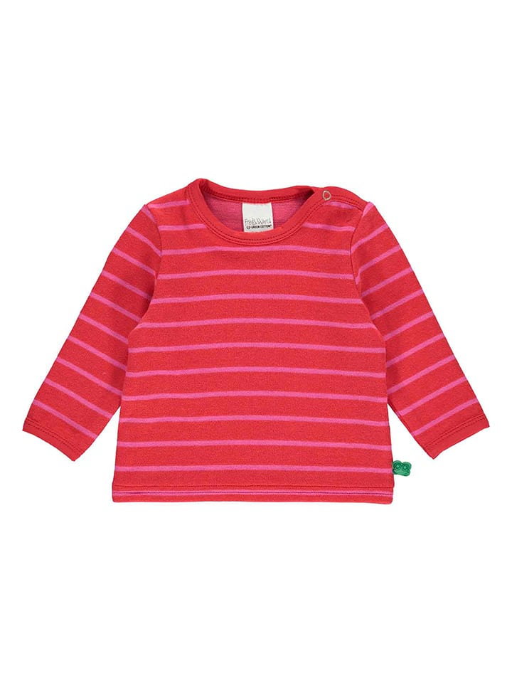 Freds World by GREEN COTTON Koszulka "Stripe" w kolorze czerwonym