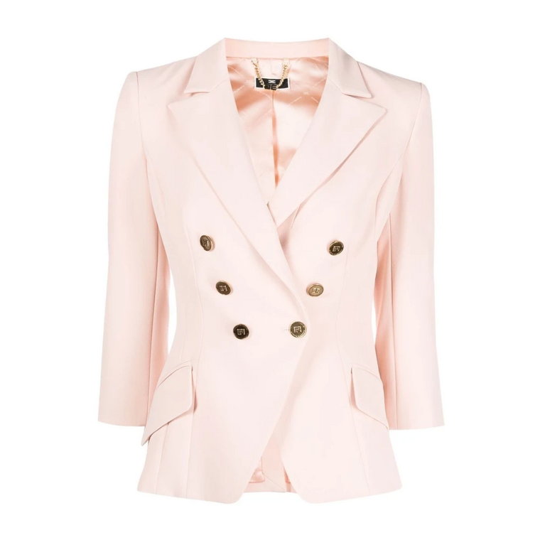 Baby Pink Dwurzędowy Blezer Elisabetta Franchi