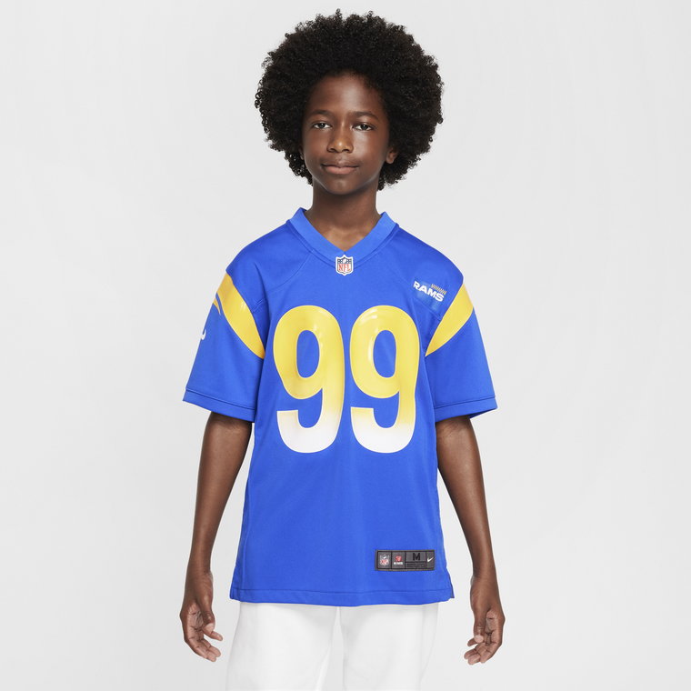 Koszulka meczowa dla dużych dzieci Nike NFL Aaron Donald Los Angeles Rams - Niebieski