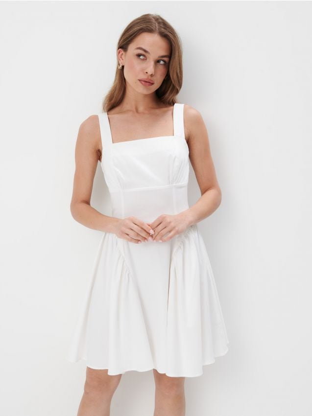Mohito - Bawełniana sukienka mini - biały