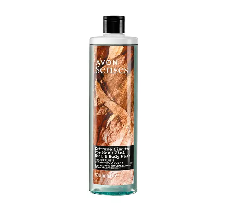 AVON SENSES EXTREME LIMITS FOR MEN 2W1 ŻEL DO MYCIA CIAŁA I WŁOSÓW DLA MĘŻCZYZN 500ML