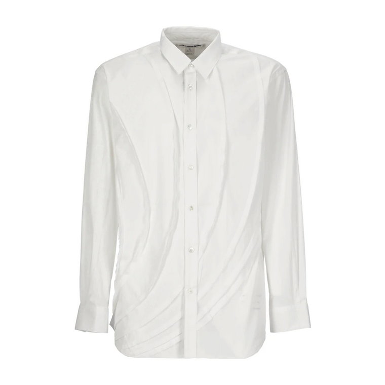 Biała Koszula z Plisami z Bawełny dla Mężczyzn Comme des Garçons