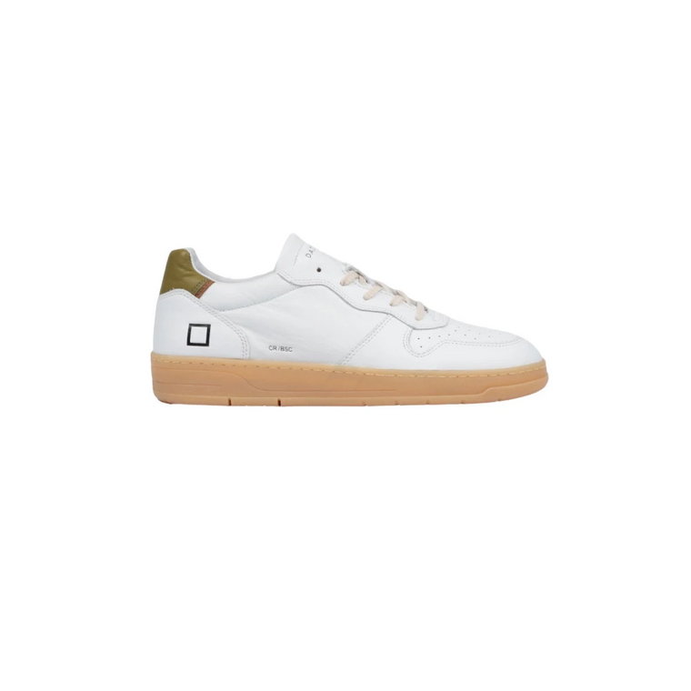 Białe i oliwkowe Court Basic Sneakers D.a.t.e.