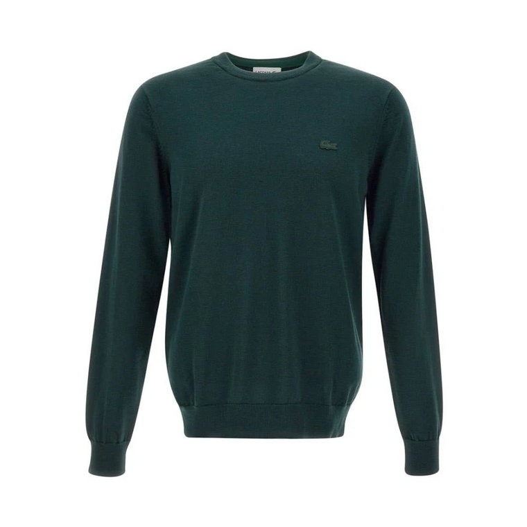 Męski Zielony Sweter z Wełny Lacoste
