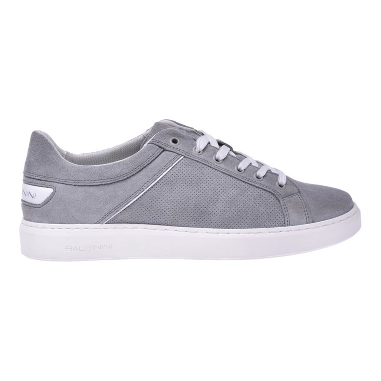 Sneakers in grey perforated suede Baldinini