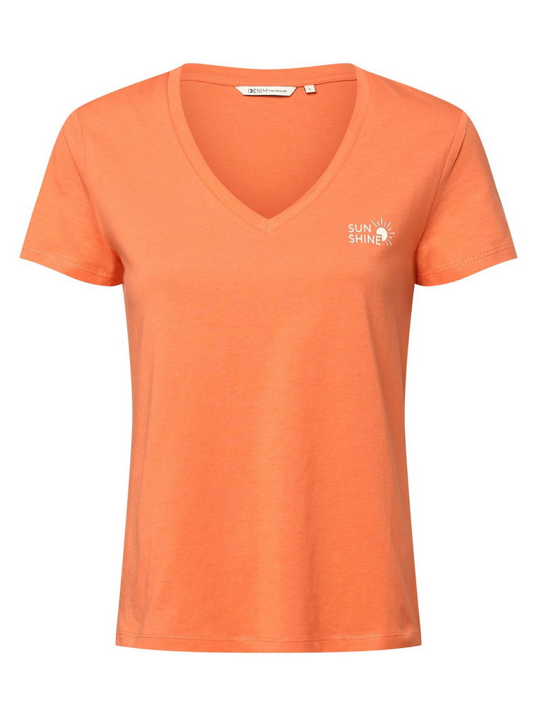 Tom Tailor Denim - T-shirt damski, pomarańczowy