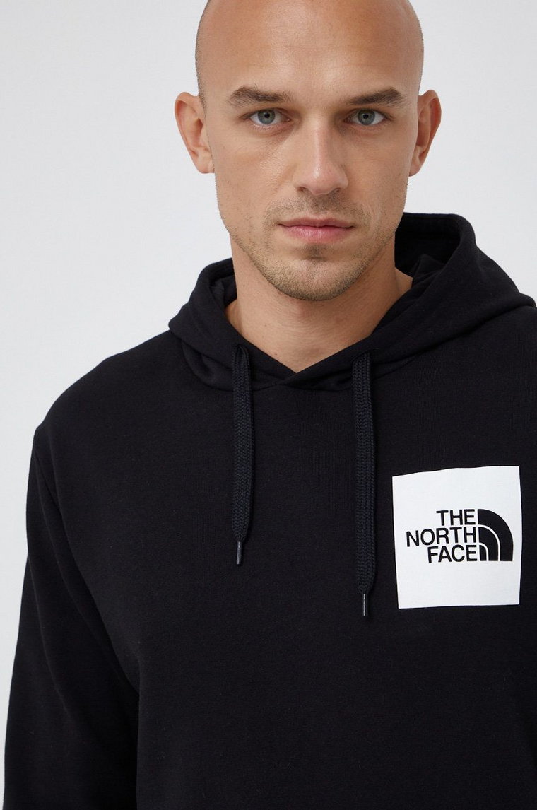 The North Face Bluza bawełniana męska kolor czarny z kapturem z nadrukiem NF0A5ICXJK31-JK31