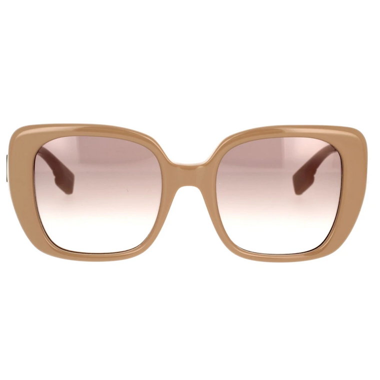 Nowoczesne okulary przeciwsłoneczne w kształcie kwadratu z detalami w złocie Burberry
