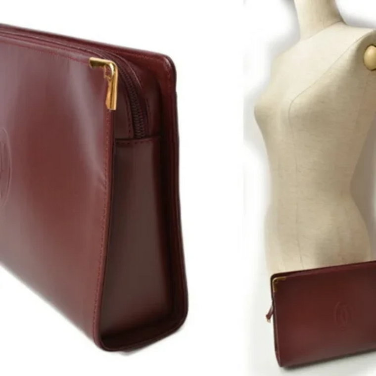 Pre-owned Leather clutches Cartier Vintage