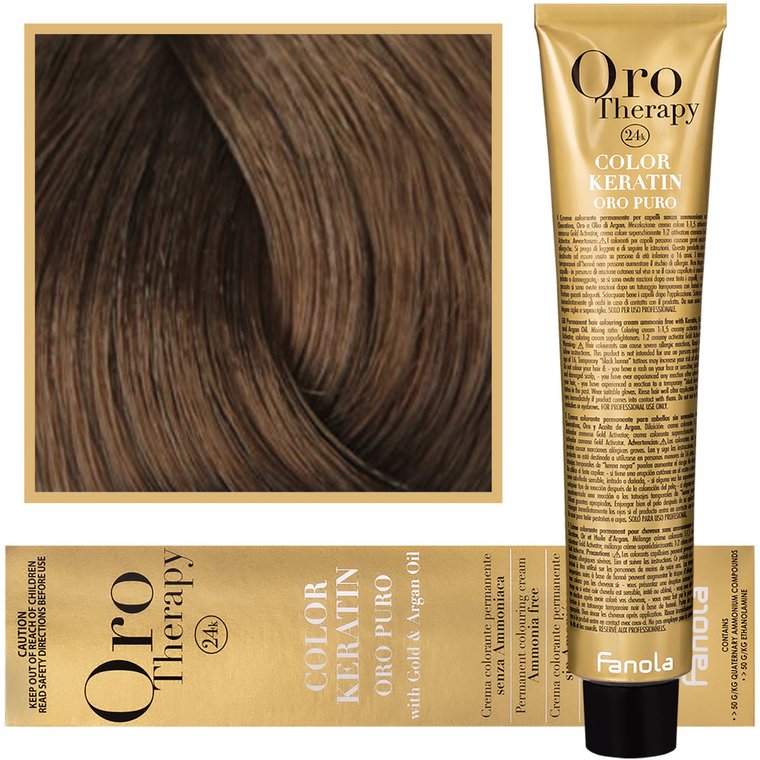 Fanola, Oro Therapy, Color Keratin Oro Puro, 8,00, farba do włosów, 100 ml