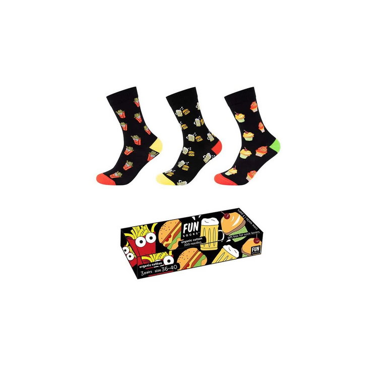 Skarpety FUNSOCKS UNISEX ORGANIC COTTON MOTIFS SOCKS BOX 3P-41-46