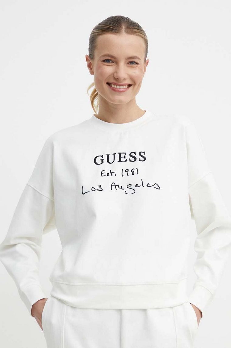 Guess bluza RUTH damska kolor beżowy z aplikacją V4GQ11 KC5U1