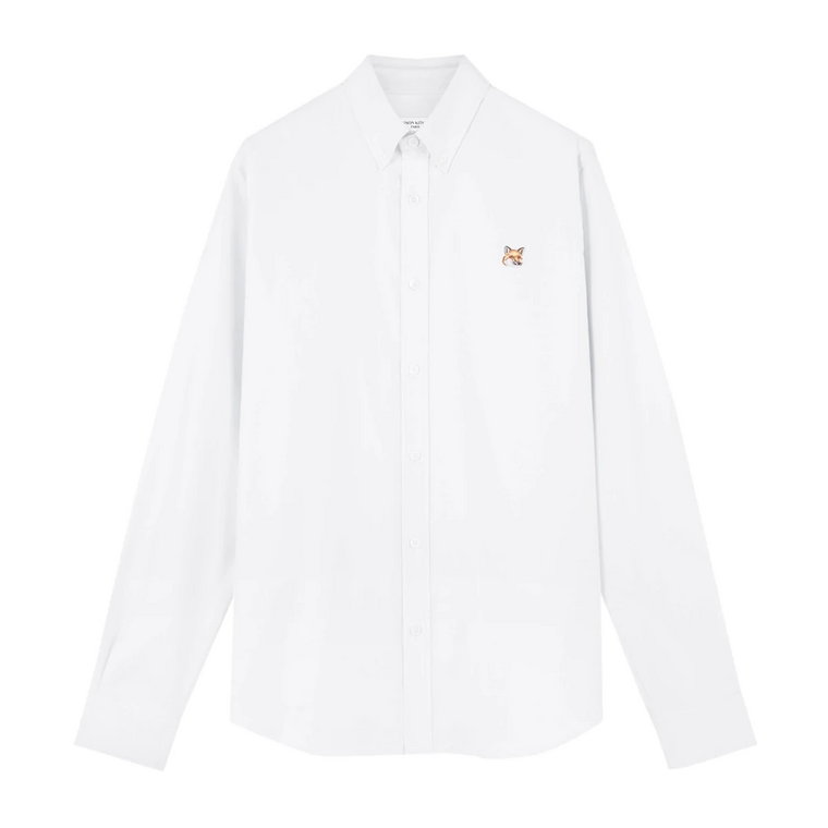 Biała Koszula z Kołnierzykiem Button-Down Maison Kitsuné