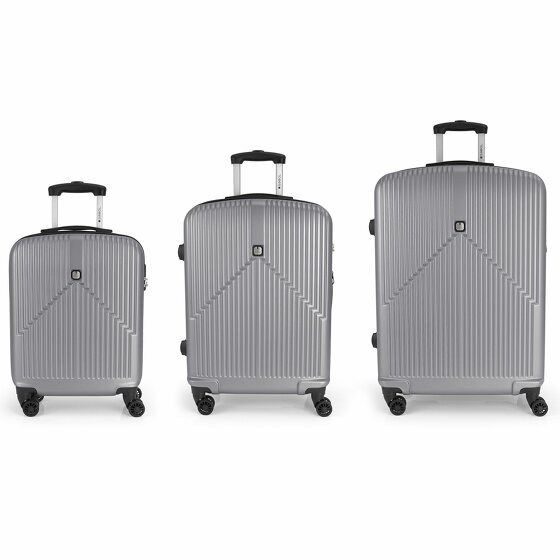 Gabol Alabama 4 Roll Suitcase Set 3szt. silver
