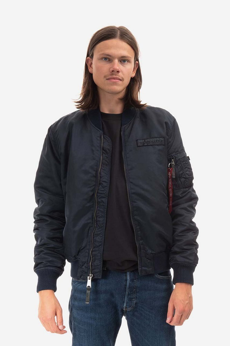 Alpha Industries kurtka bomber MA-1 VF Authentic Overdyed męski kolor granatowy przejściowa 108130.07-GRANATOWY