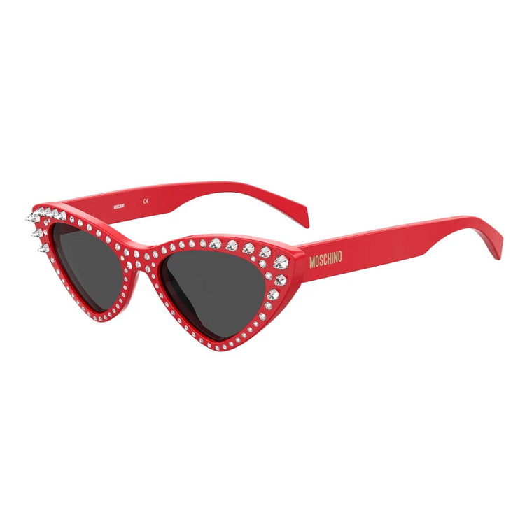 Czerwone Okulary Przeciwsłoneczne z Soczewkami IR Moschino