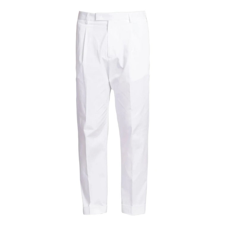Białe spodnie z bawełnianego twillu Low Brand