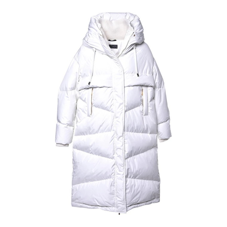 Down jacket in white nylon Baldinini