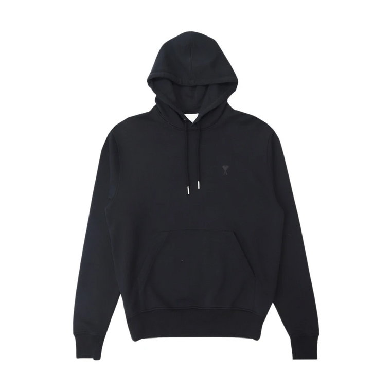 Organiczny bawełniany hoodie z logo serca Ami Paris