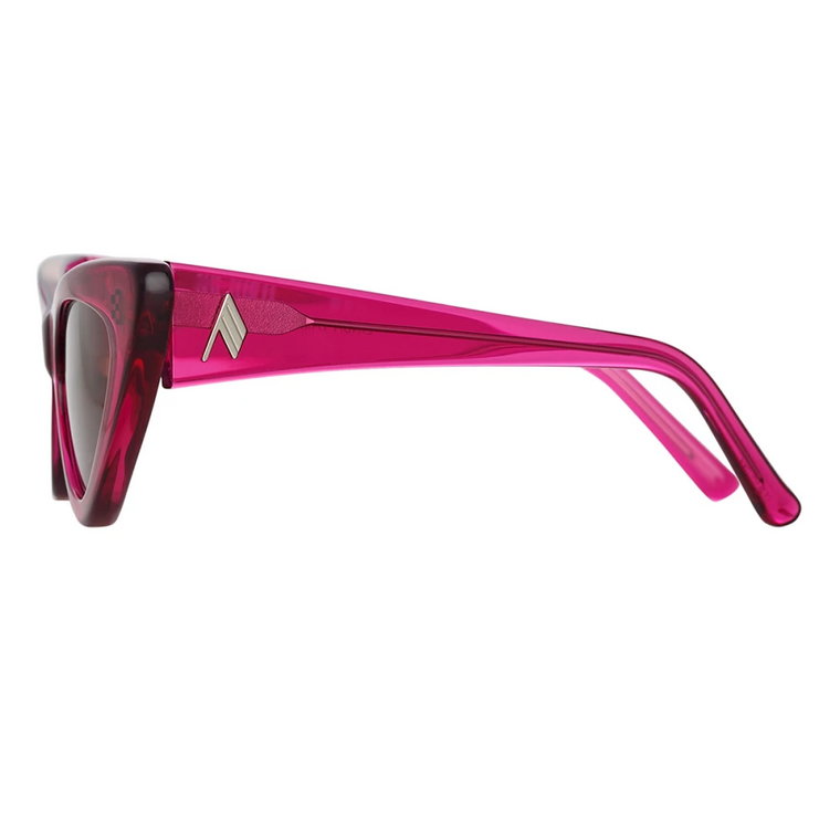 Przezroczyste, różowe okulary przeciwsłoneczne w stylu cat-eye z czerwonymi soczewkami The Attico
