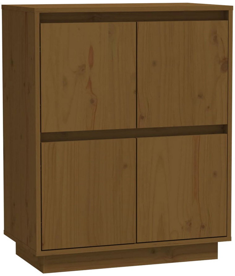 Drewniana czterodrzwiowa szafka miodowy brąz - Gravos