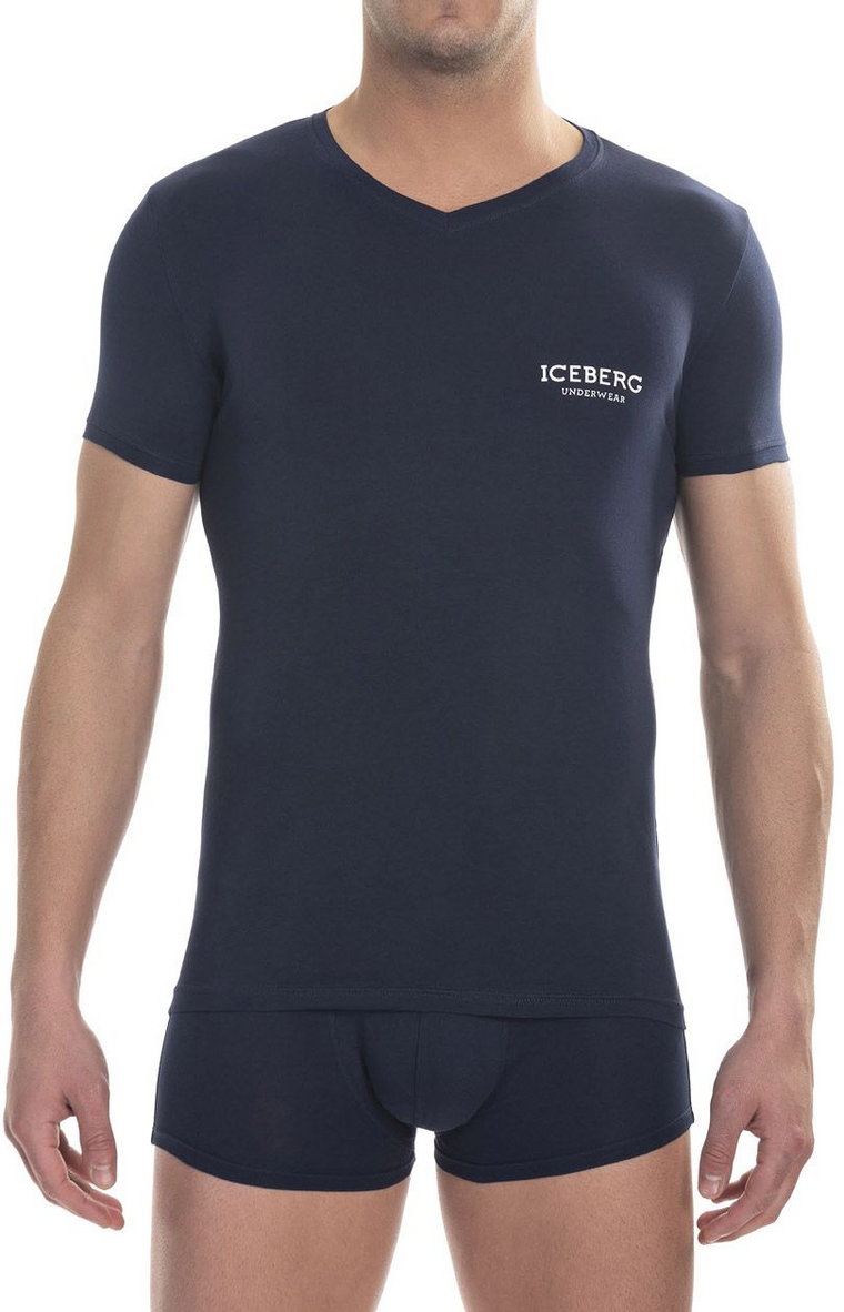 T-shirt ICE1UTS02 V-neck, Kolor granatowy, Rozmiar L, ICEBERG
