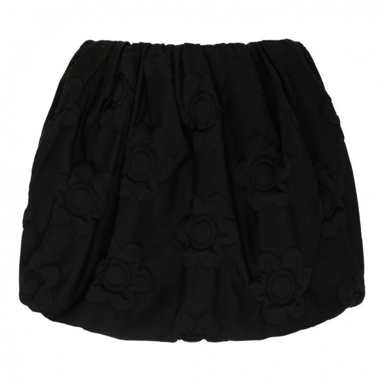Czarna kwiecista spódnica mini z żakardu Max Mara