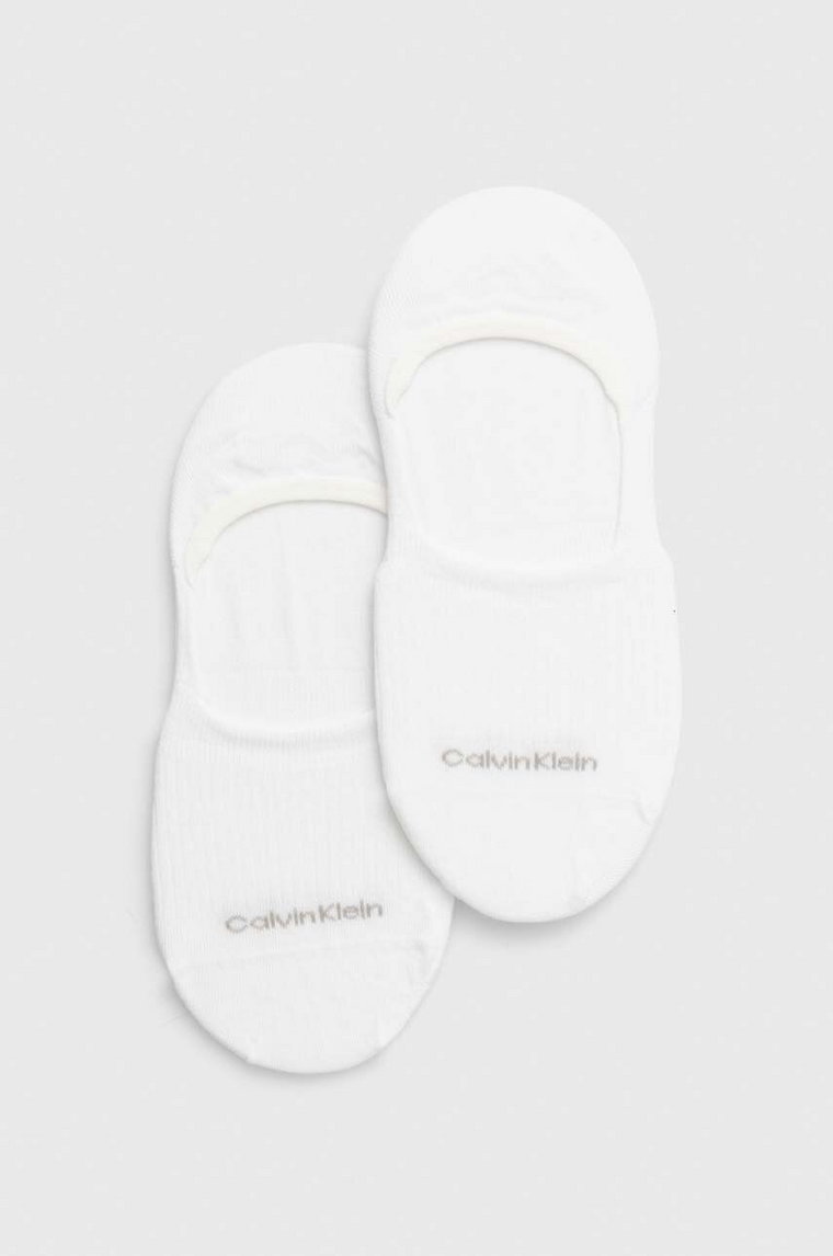 Calvin Klein skarpetki 2-pack damskie kolor biały 701226655