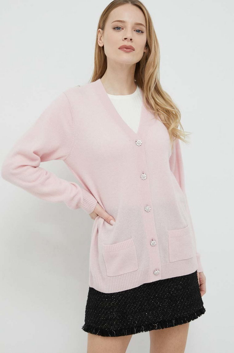 Custommade sweter kaszmirowy damski kolor różowy lekki