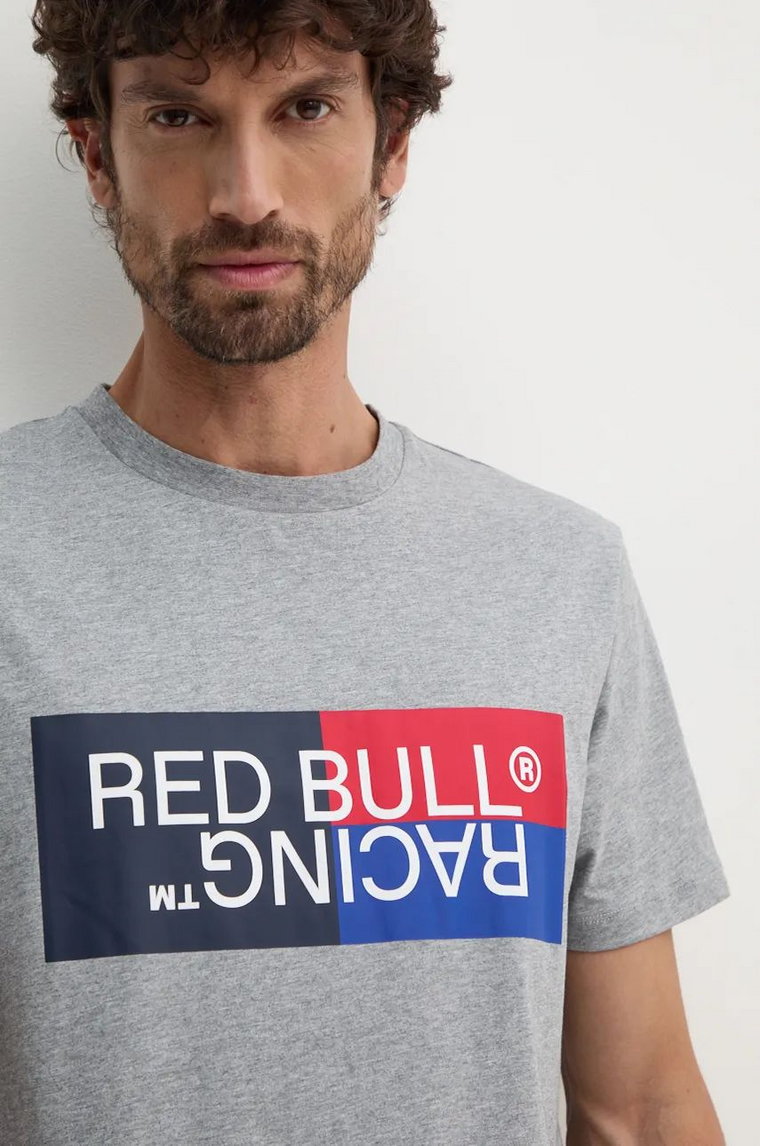 Red Bull Racing x Pepe Jeans t-shirt bawełniany męski kolor szary z nadrukiem RM500001