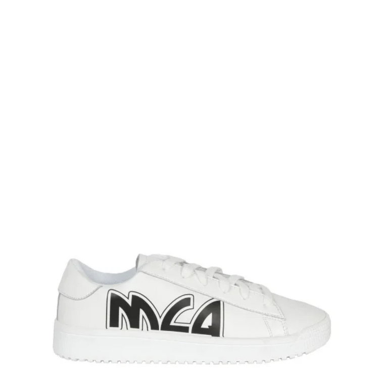 Białe skórzane buty z podwyższonym obcasem Alexander McQueen