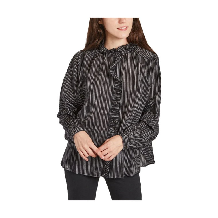 Chypre Ray Ruffled Striped Shirt Leon & Harper