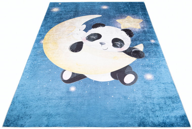 Granatowy dywan z pandą z księżycem dla dzieci - Limi 3X