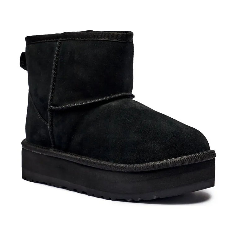 UGG Skórzane śniegowce CLASSIC MINI PLATFORM | z dodatkiem wełny