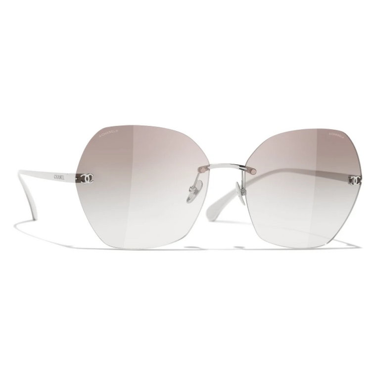 Ikoniczne okulary przeciwsłoneczne z brązowymi szkłami gradientowymi Chanel