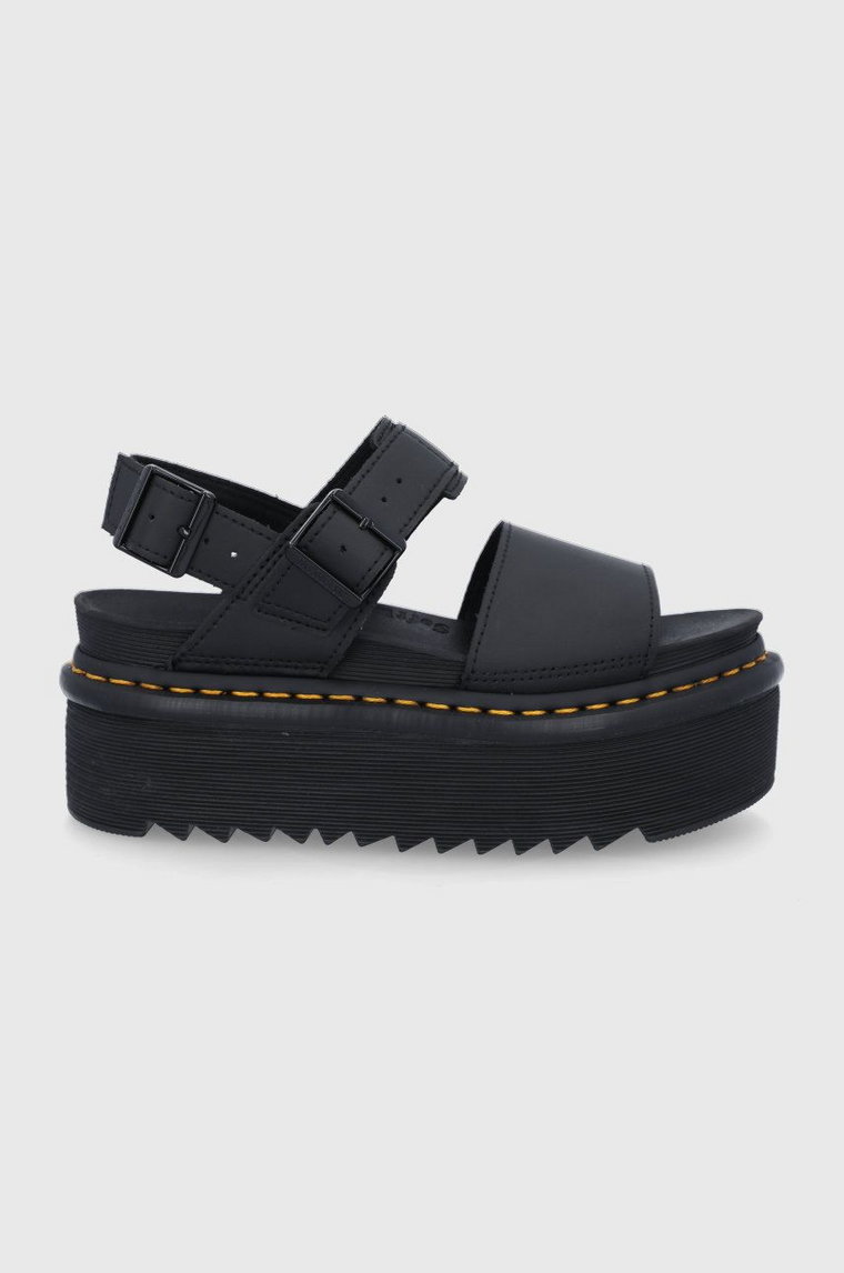 Dr. Martens Sandały skórzane Voss Quad damskie kolor czarny na platformie DM26725001.Voss.Quad.Bl-Black