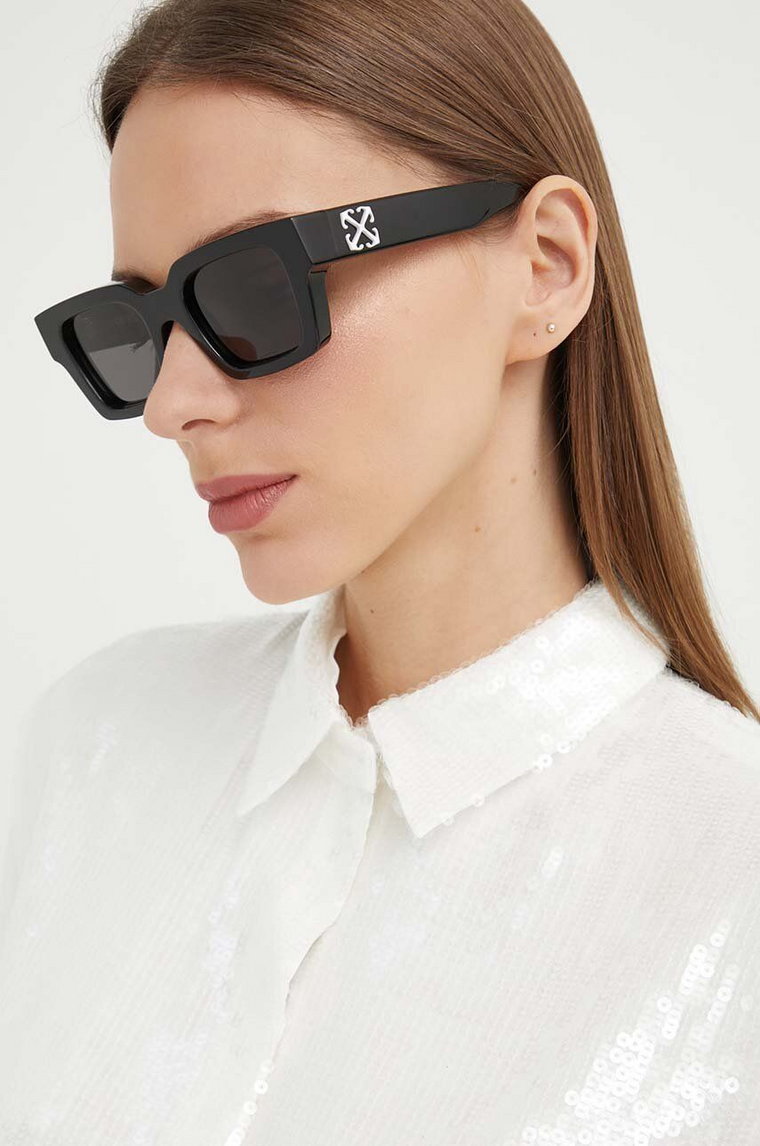 Off-White okulary przeciwsłoneczne damskie kolor czarny OERI126_501007