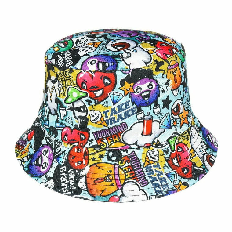 Kapelusz dwustronny bucket hat czapka czarna kolorowy kap-m-20