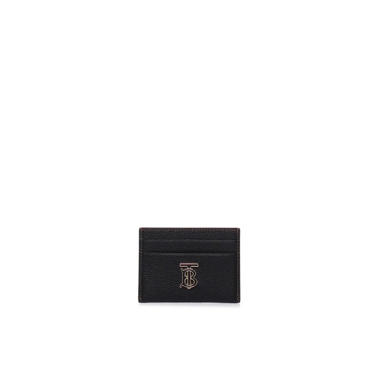 Kompaktowy skórzany portfel z monogramem Thomasa Burberry`ego Burberry