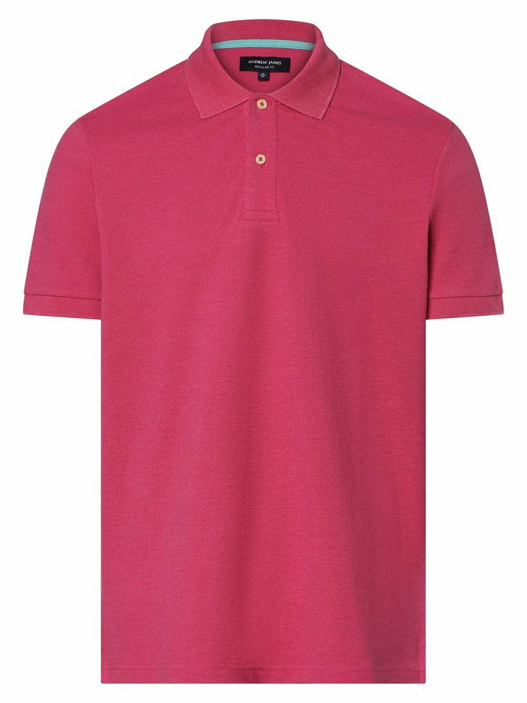 Andrew James - Męska koszulka polo, czerwony|wyrazisty róż