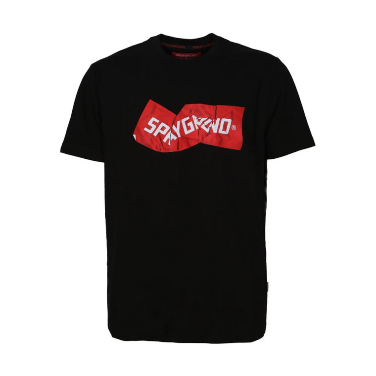 Czarny T-shirt z okrągłym dekoltem Sprayground