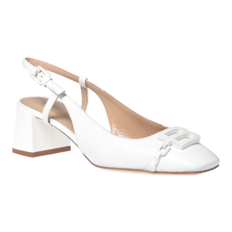 Court shoe in white calfskin Baldinini