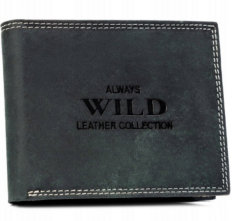 Duży portfel męski ze skóry naturalnej bez zapięcia - Always Wild