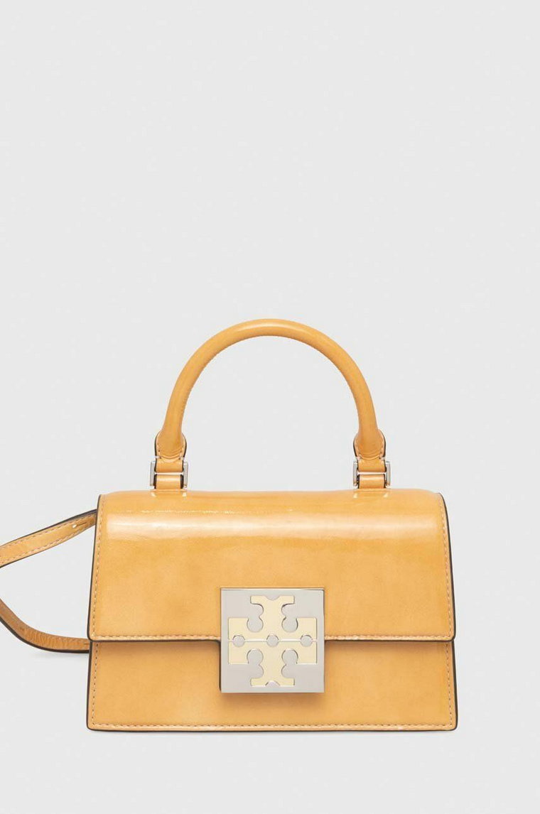 Tory Burch torebka skórzana kolor żółty