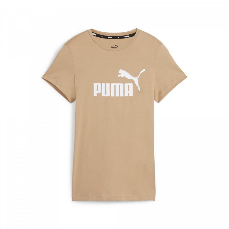 Damski t-shirt z nadrukiem PUMA ESS LOGO TEE - brązowy