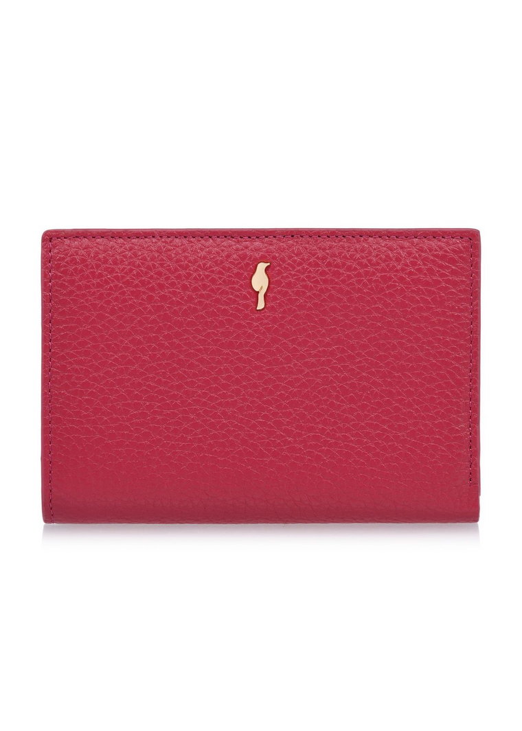 Skórzany różowy portfel damski z ochroną RFID