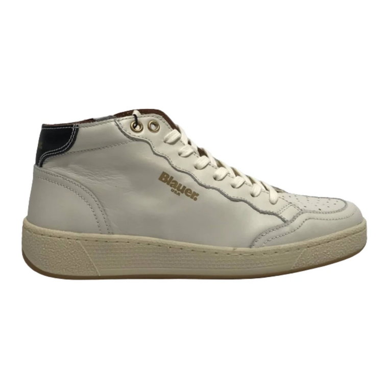 Białe skórzane buty Olympia 05 w stylu wysokiej cholewki Blauer